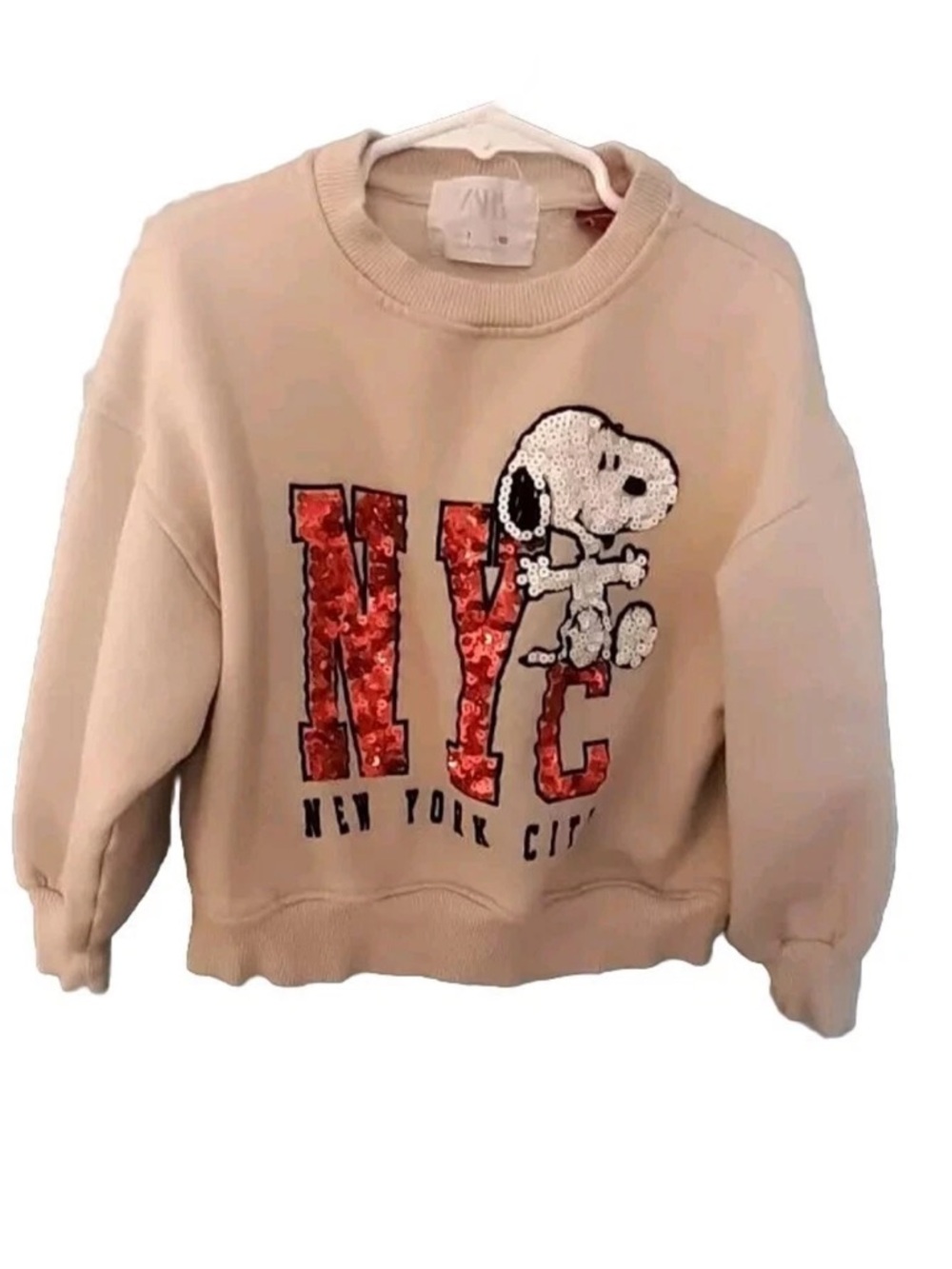 Zara Cream Peanuts Graphic Sweatshirt with Red Tag